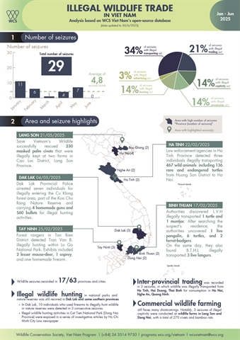 Illegal wildlife trade in Viet Nam in Jan-Jun 2025 > WCS Viet Nam