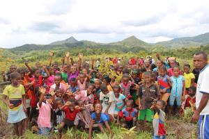 Madagascar, MaMaBay landscape | Integrating environmental education with conservation, school groups helping WCS in Makira Natural Park with replanting and restoration of forests | Felix Ratelolahy | 1. WCS Makira - school group participating in restoration