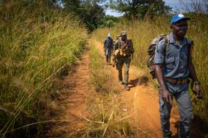 Central African Republic | Foot patrol in the Manovo Gounda St. Floris National Park  | WCS/DiRoma | PH023_Manovo_DiRoma_foot patrol.jpg